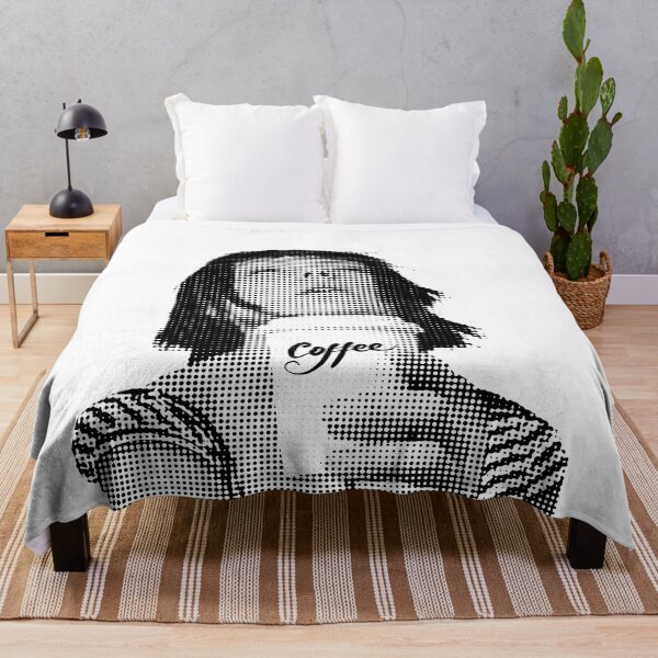 Item preview, For the love of coffee girl in French black and white designed and sold by SueKnox.