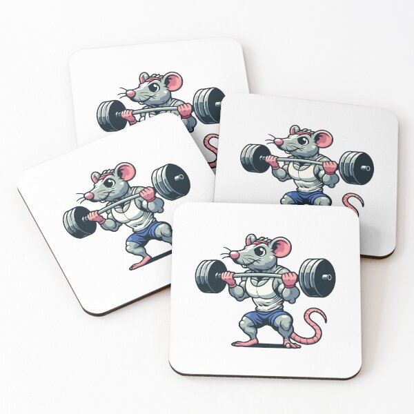Item preview, Muscle Mouse Cartoon - Strong Rat Lifting Weights designed and sold by Akioos.