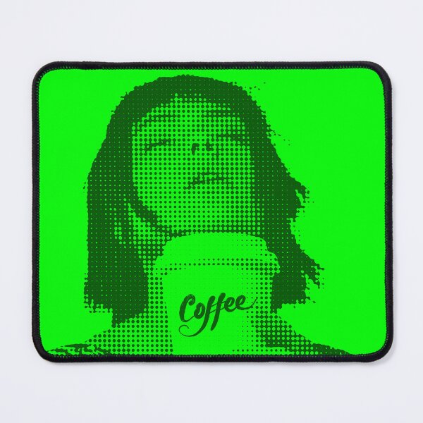 Item preview, For the love of coffee girl in French in green designed and sold by SueKnox.