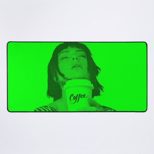 Item preview, For the love of coffee girl in French in green designed and sold by SueKnox.