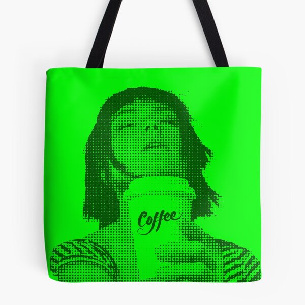 Item preview, For the love of coffee girl in French in green designed and sold by SueKnox.