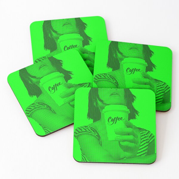 Item preview, For the love of coffee girl in French in green designed and sold by SueKnox.