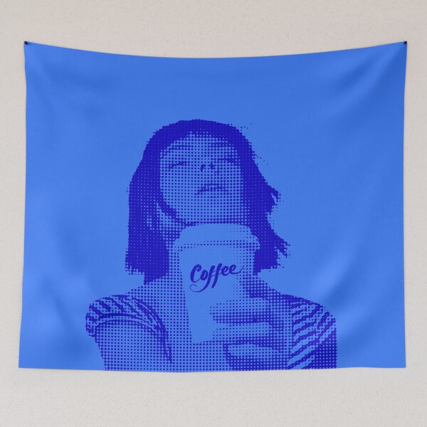 Item preview, For the love of coffee girl in French blue designed and sold by SueKnox.