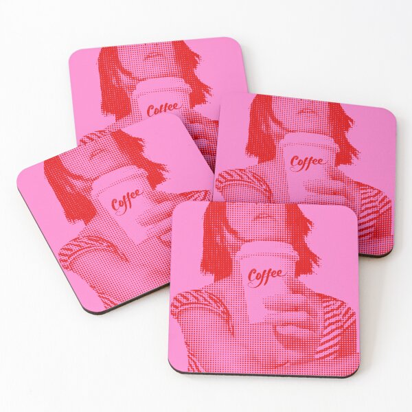 Item preview, For the love of coffee girl in French pink and red designed and sold by SueKnox.