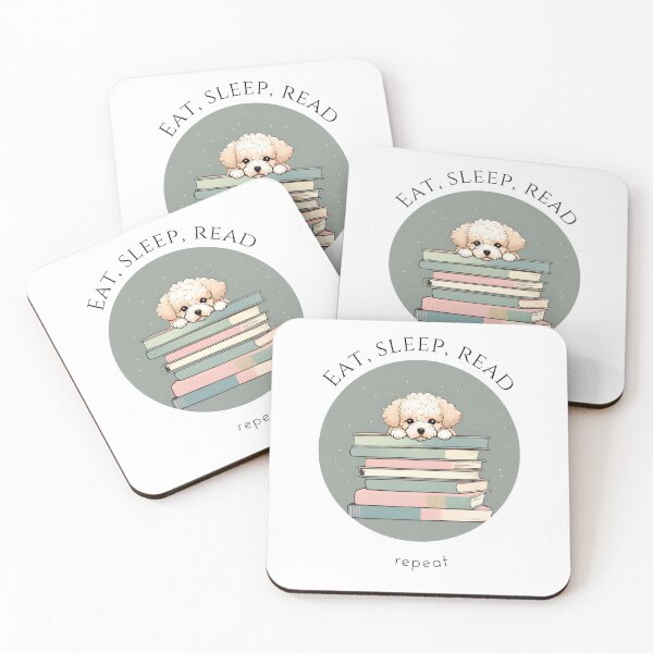 Item preview, Eat sleep read repeat books bookwarm booklover funny cute maltipoo dog designed and sold by SoulfulT.