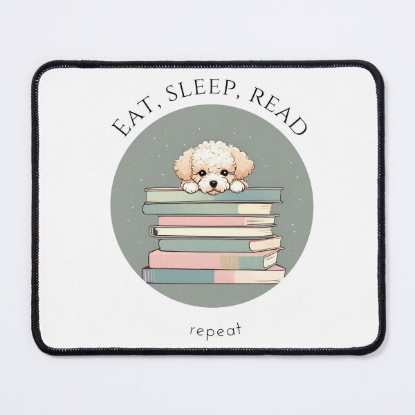 Item preview, Eat sleep read repeat books bookwarm booklover funny cute maltipoo dog designed and sold by SoulfulT.