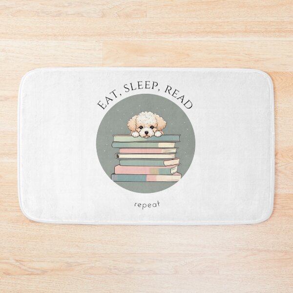 Item preview, Eat sleep read repeat books bookwarm booklover funny cute maltipoo dog designed and sold by SoulfulT.