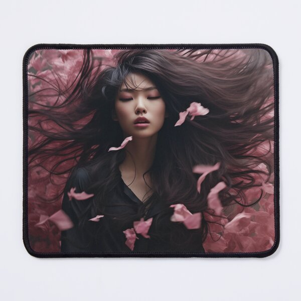 Item preview, Korean woman with hair blowing in the wind designed and sold by Marie Colençon.