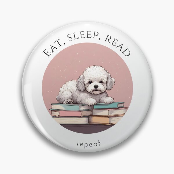 Item preview, Eat sleep read repeat books bookwarm booklover funny pink maltipoo dog designed and sold by SoulfulT.