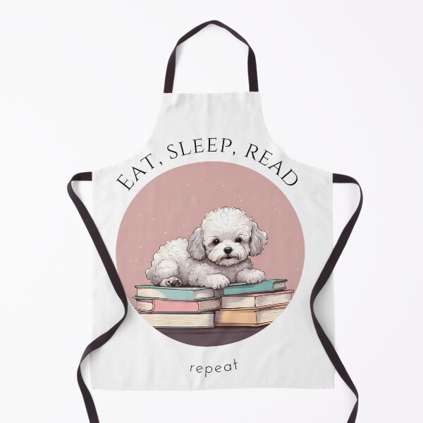 Item preview, Eat sleep read repeat books bookwarm booklover funny pink maltipoo dog designed and sold by SoulfulT.