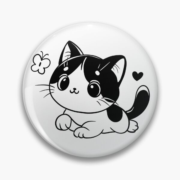 Item preview, Cute cat black and white with butterfly, sticker designed and sold by NatalkaP.