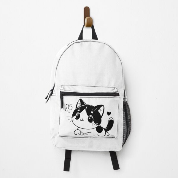 Item preview, Cute cat black and white with butterfly, sticker designed and sold by NatalkaP.