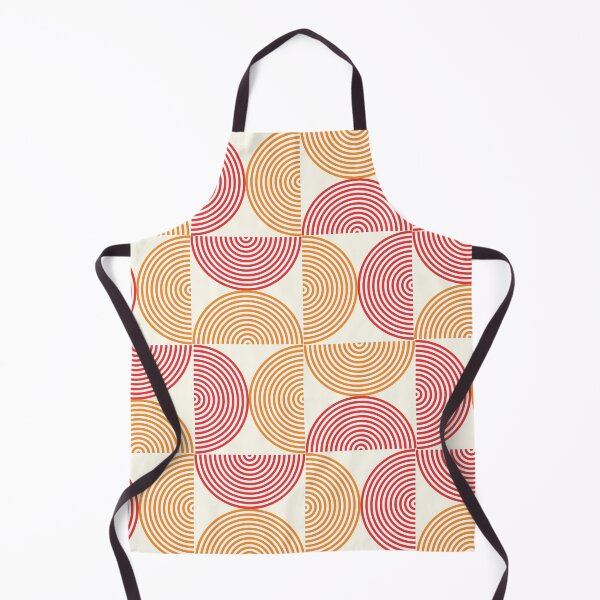 Item preview,  Minimalist Mid century Geometric Half Circle Lines in Orange and Red  designed and sold by Yasminepatterns .