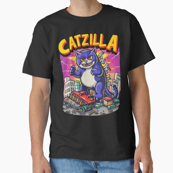 Vista previa del artículo con la obra «Catzilla», diseñado y vendido por Angry Swan Designs.