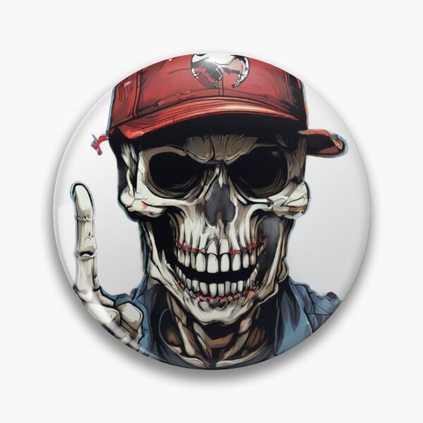 Item preview, Skull Cap Rebellion: A Skeleton's Middle Finger Salute designed and sold by Colorful-Garden.