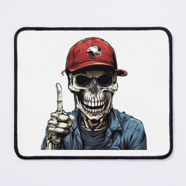 Item preview, Skull Cap Rebellion: A Skeleton's Middle Finger Salute designed and sold by Colorful-Garden.