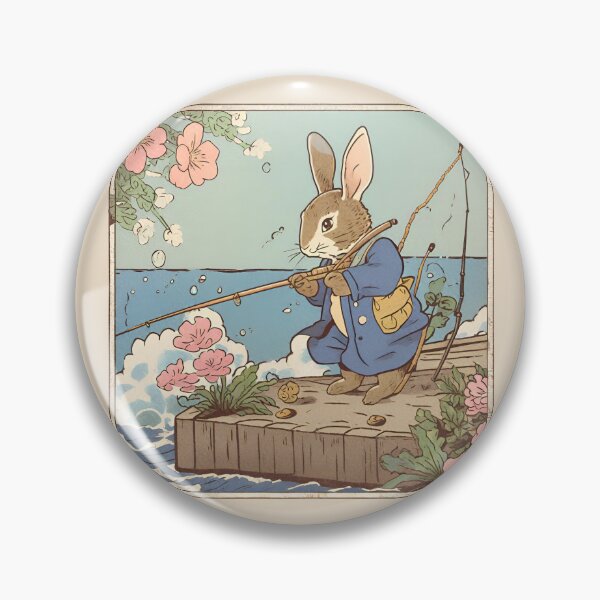 Item preview, Cute Beautiful White Brown Rabbit Fishing Fisherman Fishing Dad designed and sold by wigobun.