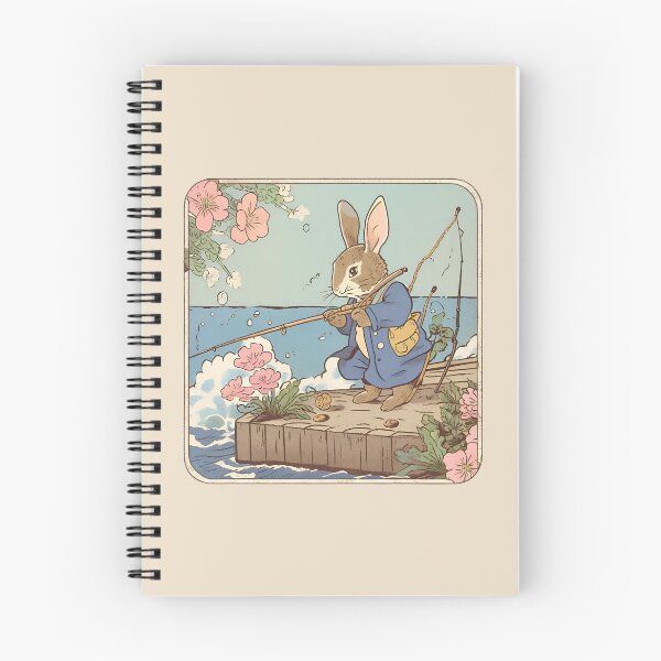 Item preview, Cute Beautiful White Brown Rabbit Fishing Fisherman Fishing Dad designed and sold by wigobun.
