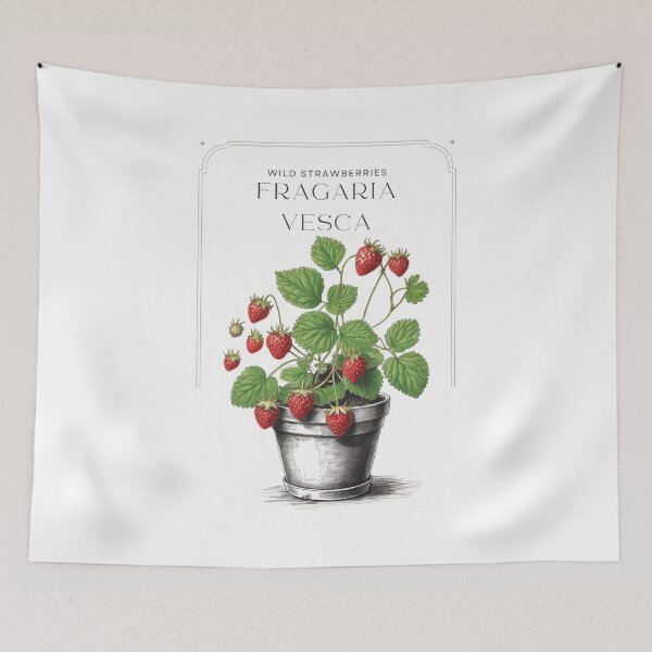 Item preview, Wild Strawberries Fragaria vesca Minimal Rustic sketch by CallisC Arts ⭐⭐⭐⭐⭐ designed and sold by CallisC-Arts.
