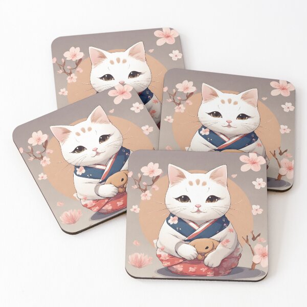 Item preview, Cute cat in kimono designed and sold by Nekospaces.