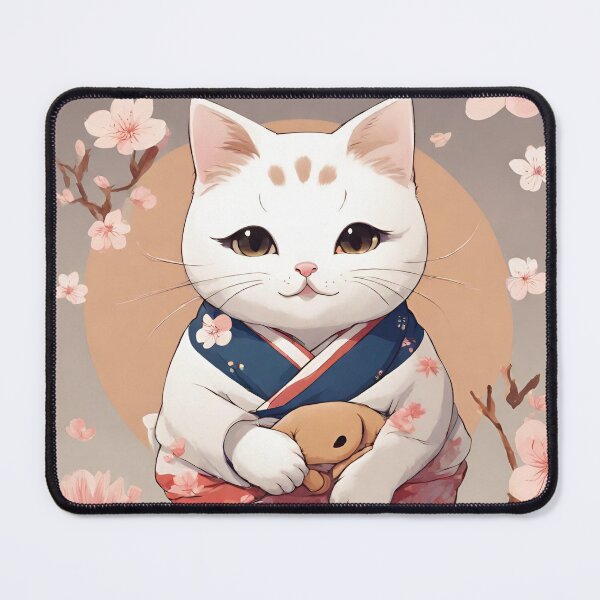 Item preview, Cute cat in kimono designed and sold by Nekospaces.