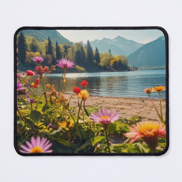 Item preview, Flower-Fringed Lakefront designed and sold by BlareBlare.