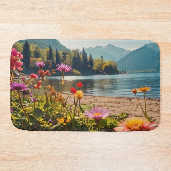 Item preview, Flower-Fringed Lakefront designed and sold by BlareBlare.