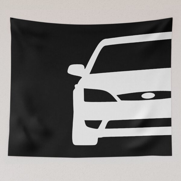 Item preview, Ford Mondeo Mk3 2003-2007 front squared white silhouette art designed and sold by EdimDesign.