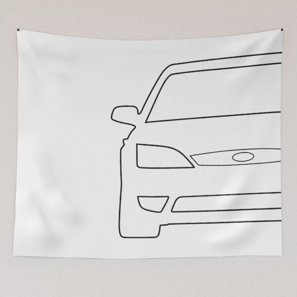 Item preview, Ford Mondeo Mk3 2003-2007 front squared black lined art designed and sold by EdimDesign.