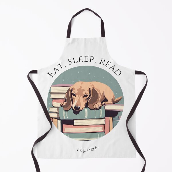 Item preview, Eat sleep read repeat books bookwarm booklover funny cute sleeping dachshund dog designed and sold by SoulfulT.