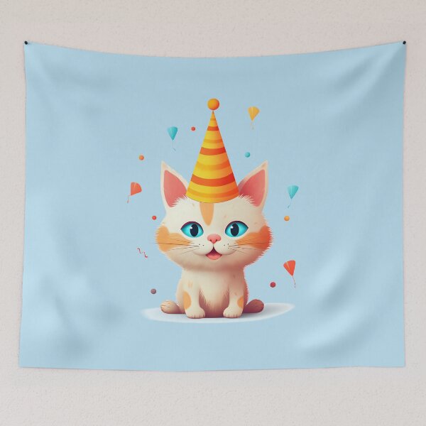 Item preview, Birthday party cat designed and sold by DerSenat.
