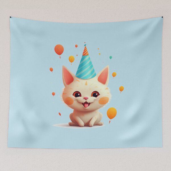 Item preview, Birthday party cat designed and sold by DerSenat.