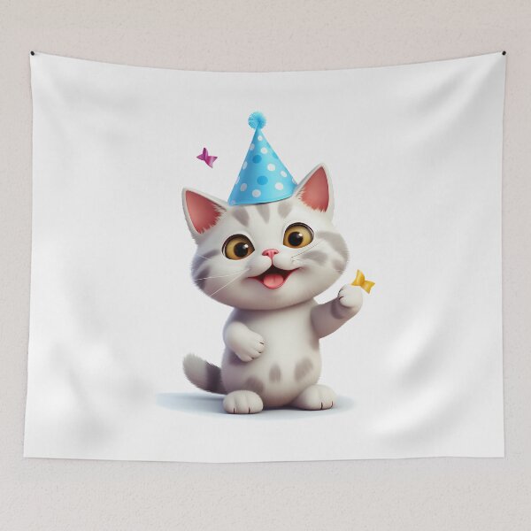 Item preview, Birthday party cat designed and sold by DerSenat.
