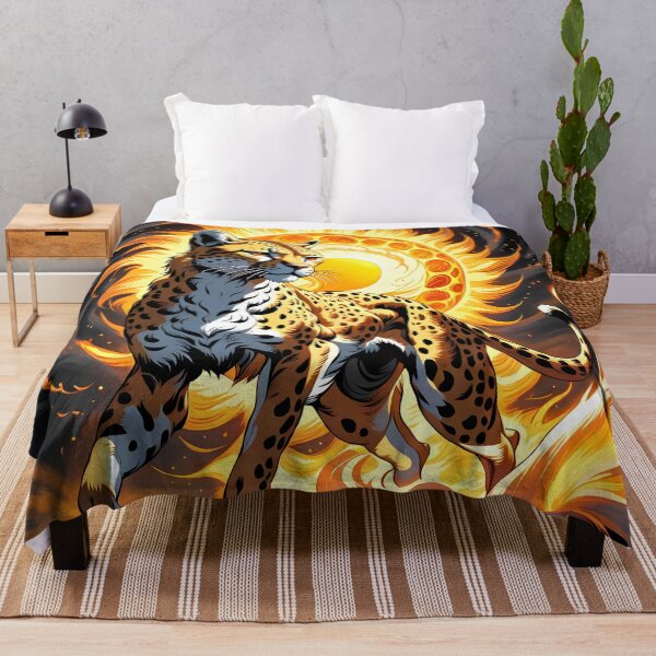 Item preview, Cheetah Against a Swirling Sun, Ai Generated Art  designed and sold by ACC .
