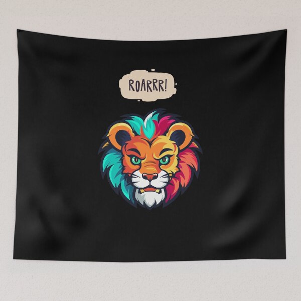 Item preview, Colorful Lion Roaring designed and sold by Kaidynz.