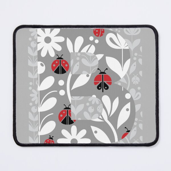 LADYBUG FLOWERS LETTER B Mouse Pad