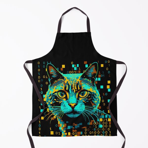 Item preview, Digital binary feline cat cybernetic futuristic unique tabby designed and sold by w1ckerman.