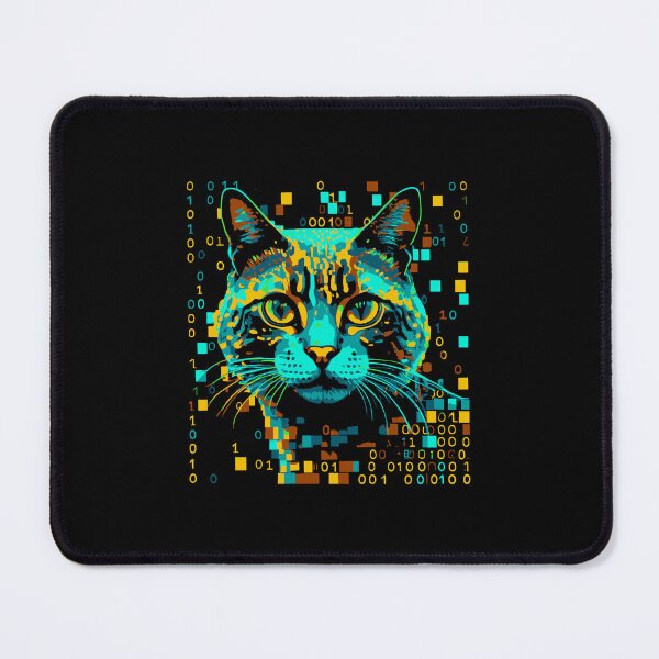 Item preview, Digital binary feline cat cybernetic futuristic unique tabby designed and sold by w1ckerman.