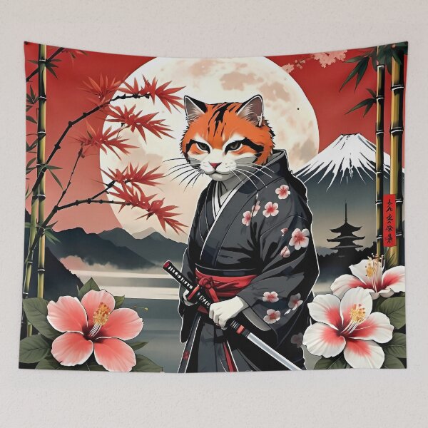 Item preview, The samurai warrior cat designed and sold by ArtBoom73.