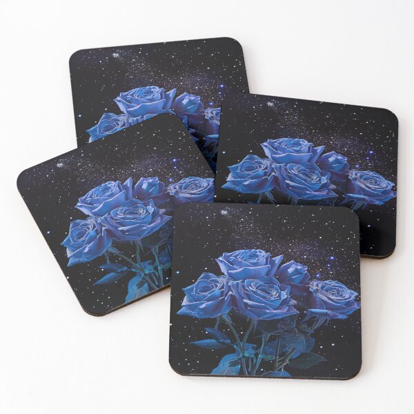 Item preview, Galactic Elegance: Fluorescent Blue Roses Adrift Amongst Silver Stars designed and sold by Lelica011.