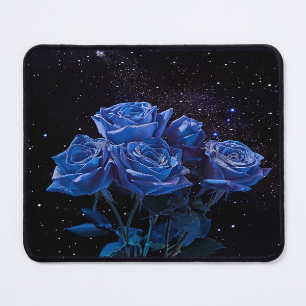 Item preview, Galactic Elegance: Fluorescent Blue Roses Adrift Amongst Silver Stars designed and sold by Lelica011.