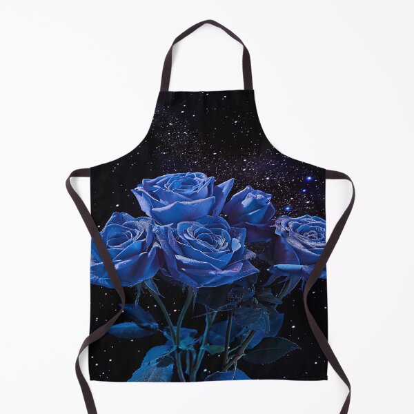 Artikelvorschau, Galaktische Eleganz: Fluoreszierende blaue Rosen treiben zwischen silbernen Sternen entworfen und verkauft von Lelica011.