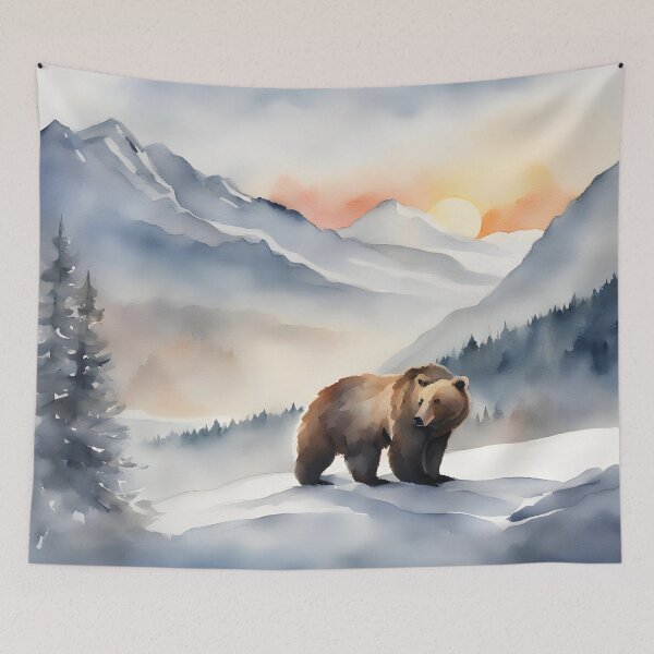 Item preview, Bear Walking in Snowy Mountains designed and sold by CalmnessbyChoice.