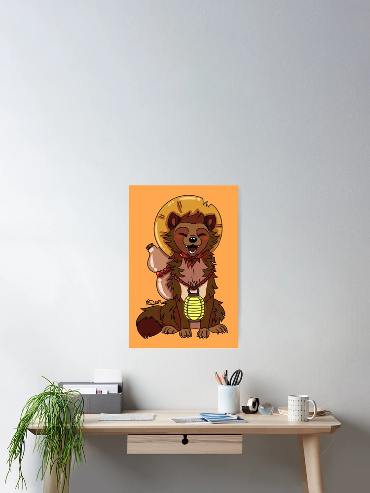 Thumbnail 2 of 3, Poster, Tanuki Traveler designed and sold by RabidDevilRay.