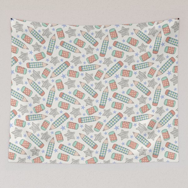 Item preview, Retro Pencils and Stars designed and sold by CreativeDraws42.