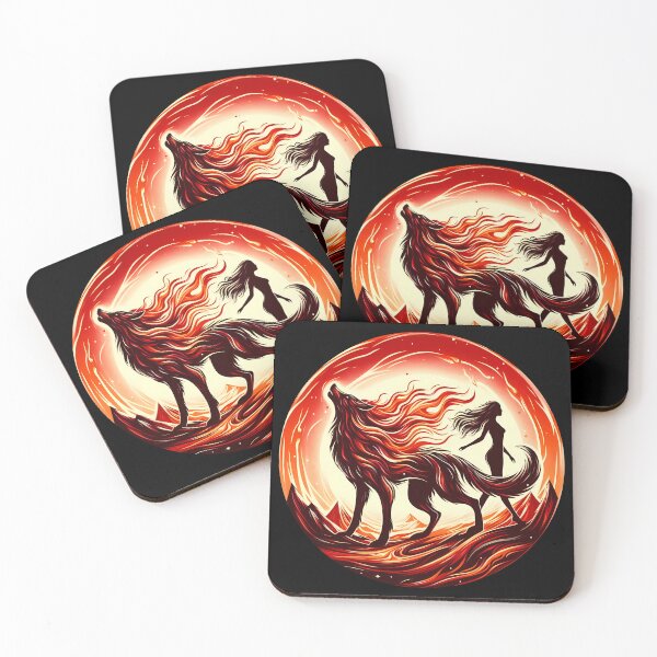 Item preview, Fire Wolf With Woman, Ai Generated Art  designed and sold by ACC .