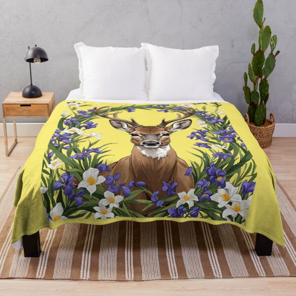 Item preview, Michigan White Tailed Deer With Iris Flower 2 designed and sold by taiche.