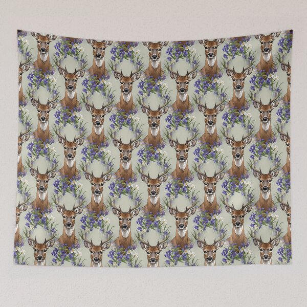 Item preview, Michigan White Tailed Deer With Iris Flower 2 Pattern designed and sold by taiche.