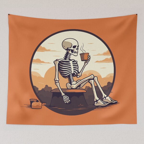 Item preview, Skeleton Drinking Coffee designed and sold by Amir Faysal.