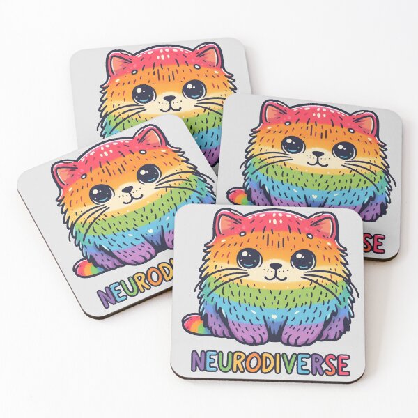 Item preview, Neurodiverse Rainbow Cat designed and sold by Vkinsify.